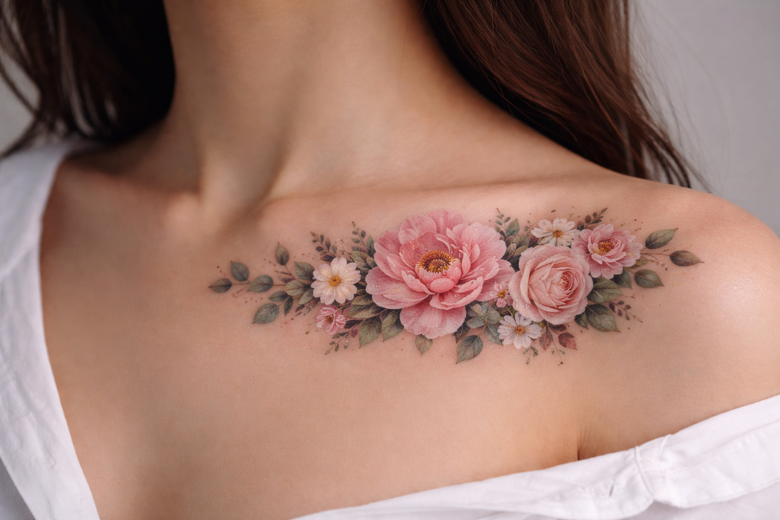 Тату на ключице