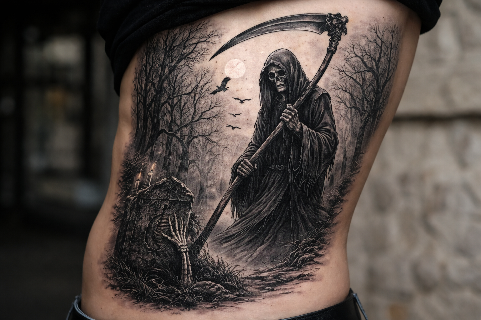 Тату в стиле блэкворк