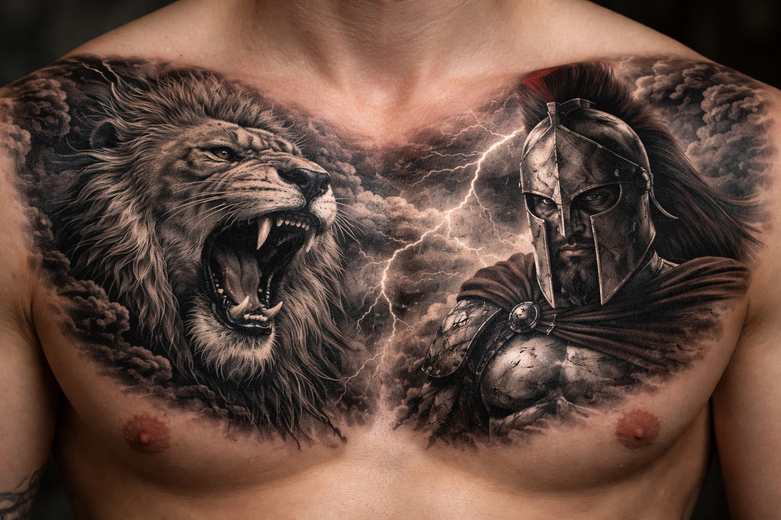 Тату на груди