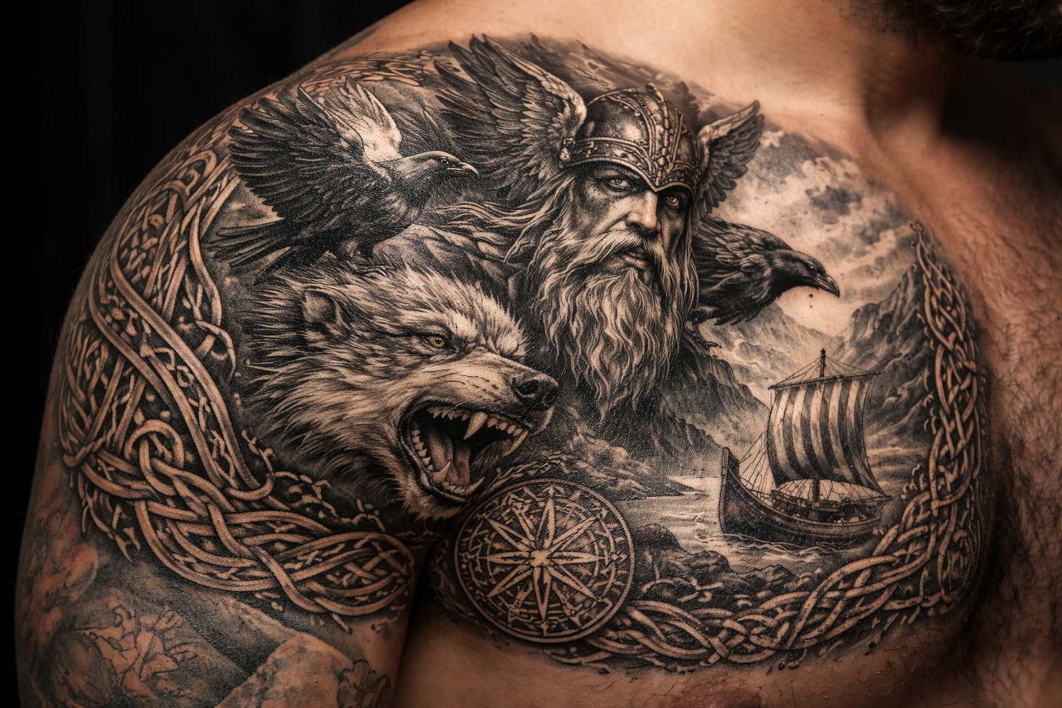 Тату в скандинавском стиле