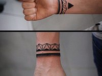 Татуировка блэкворк и дотворк браслет
