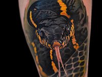 Тату змея реализм