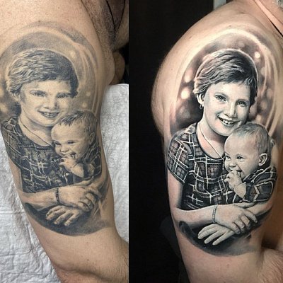 Обновление тату  детские портреты