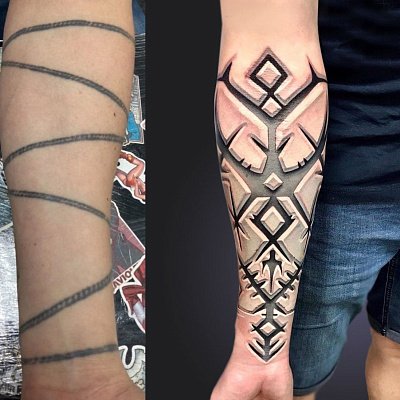 Перекрытие тату руны