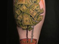 Тату денежное дерево