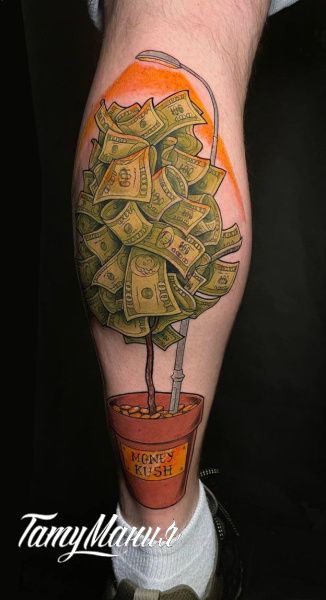 Тату денежное дерево