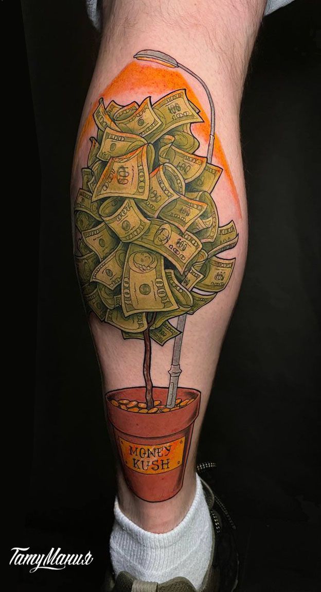 Тату денежное дерево