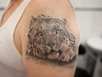 Татуировка белый леопард