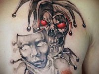 Тату шут с маской