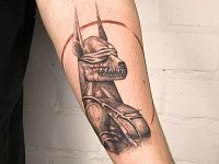 Тату анубис на предплечье