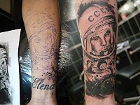 кавер-ап тату Гагарин