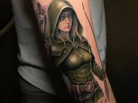 Тату девушка-рыцарь