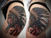 Тату индейская девушка