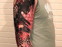 Татуировка рукав треш-полька