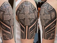 тату кельтский крест и орнамент