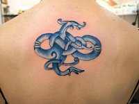 тату дракон в стилизации кельтики