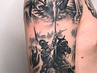 Тату воин на коне