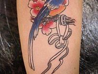 Тату сакура и синица