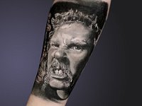 Тату портрет Джеймса  Хетфилда