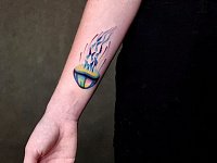 Тату медуза на предплечье