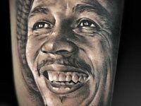 тату портрет Боба Марли