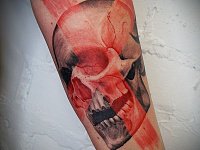Тату череп треш полька