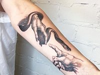Тату руки со змеей