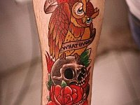 Тату сова и череп