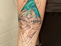 Татуировка ромб с пейзажем