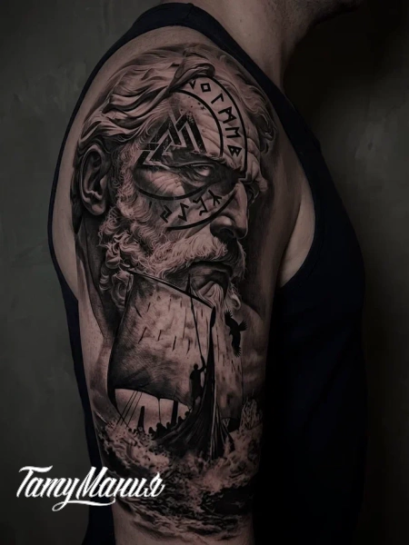 Тату Сварог и ладья