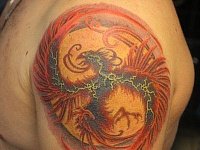 Татуировка мужская жар птица