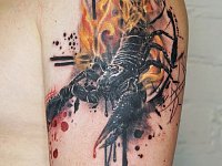 Тату скорпион с огнем