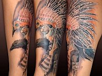 тату девушка индеец