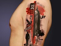 Тату треш полька на плече