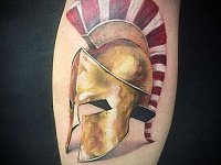 Тату шлем спартанца