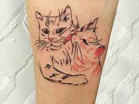Тату кошки на предплечье