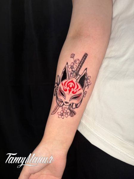 Тату кицуне и меч