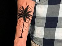 Тату пальма с геометрией