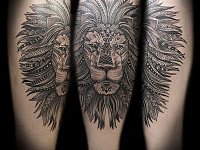Тату лев графика