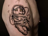 Тату кот-космонавт