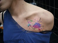 Тату бумажный журавлик