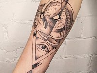 Тату филин и всевидящее око