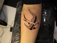 тату ласточка олдскул