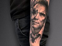 Тату портрет Мэтта Дилана