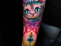 Тату чеширский кот и Алиса