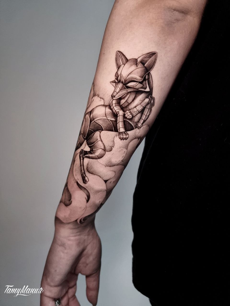 Тату лисица кицунэ