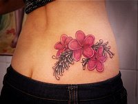 Тату на попе цветы
