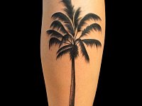 Тату пальма на икре