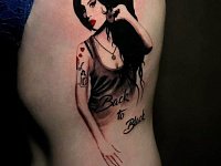 Тату портрет Эми Уайнхаус