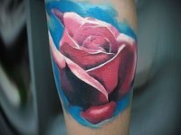 Тату розовая роза